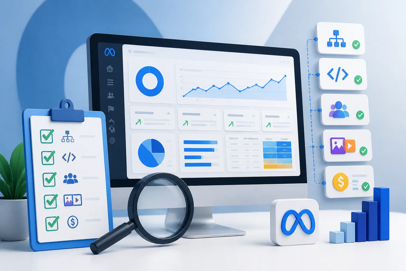 Specialist care realizeaza un audit Meta Ads pentru optimizarea campaniilor