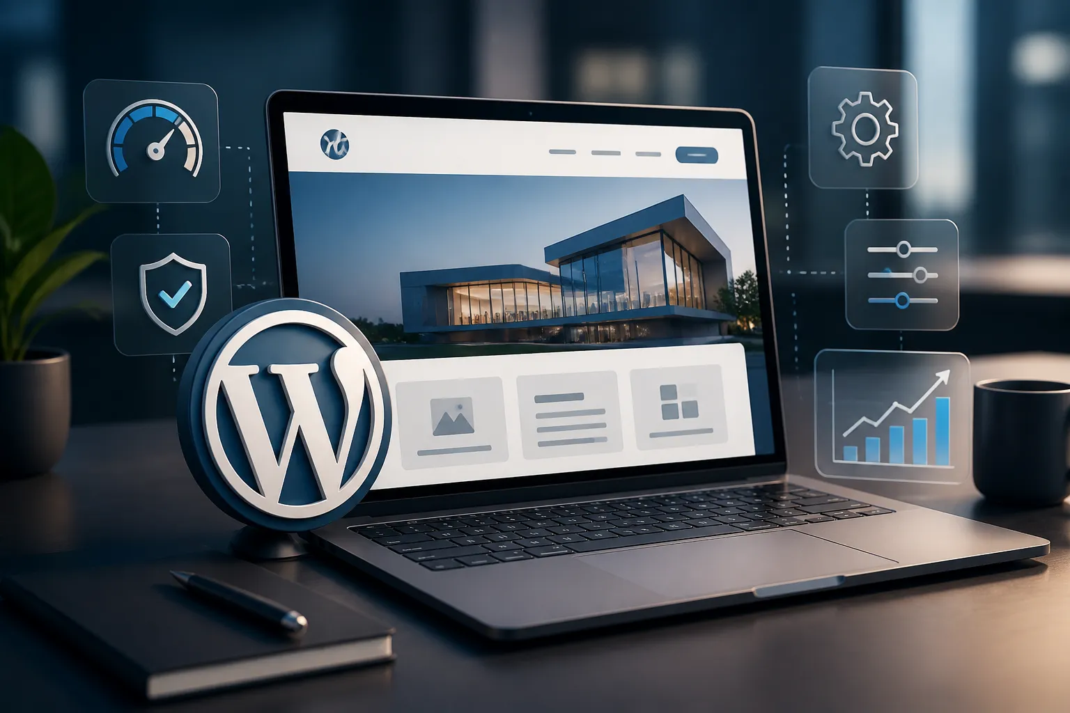 Site WordPress profesional cu structura moderna pentru business