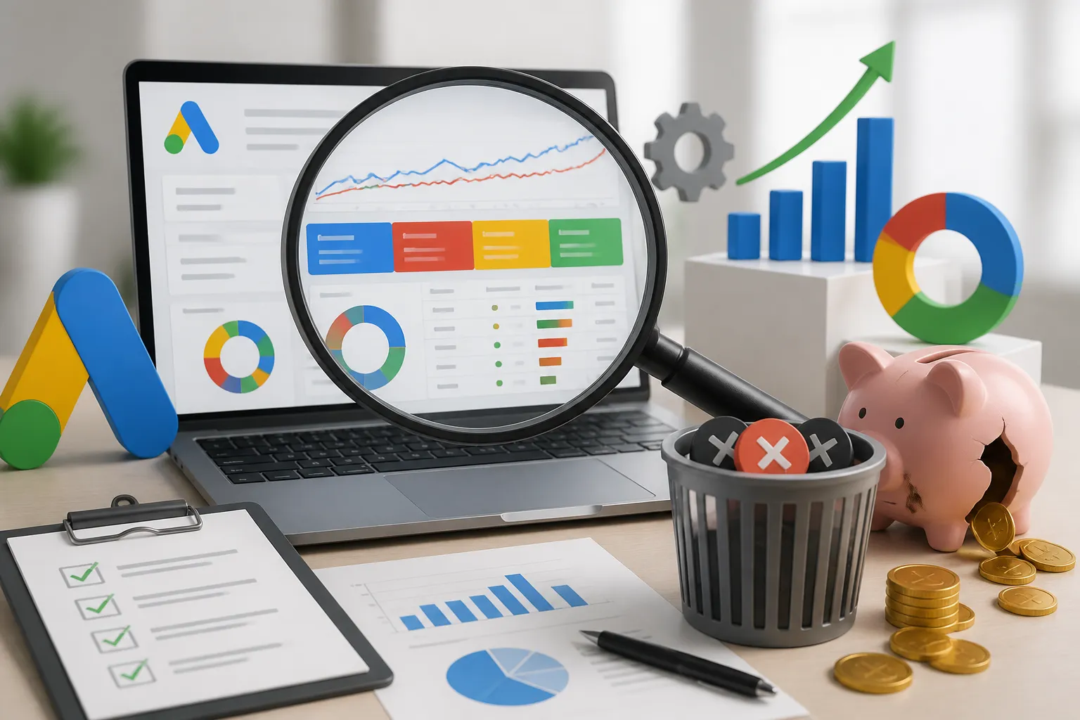 Analiza de audit Google Ads pentru identificarea bugetului pierdut