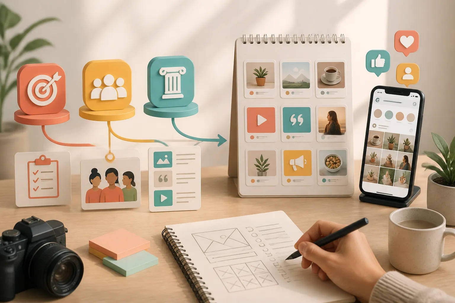 Creare continut social media pentru un calendar editorial de business
