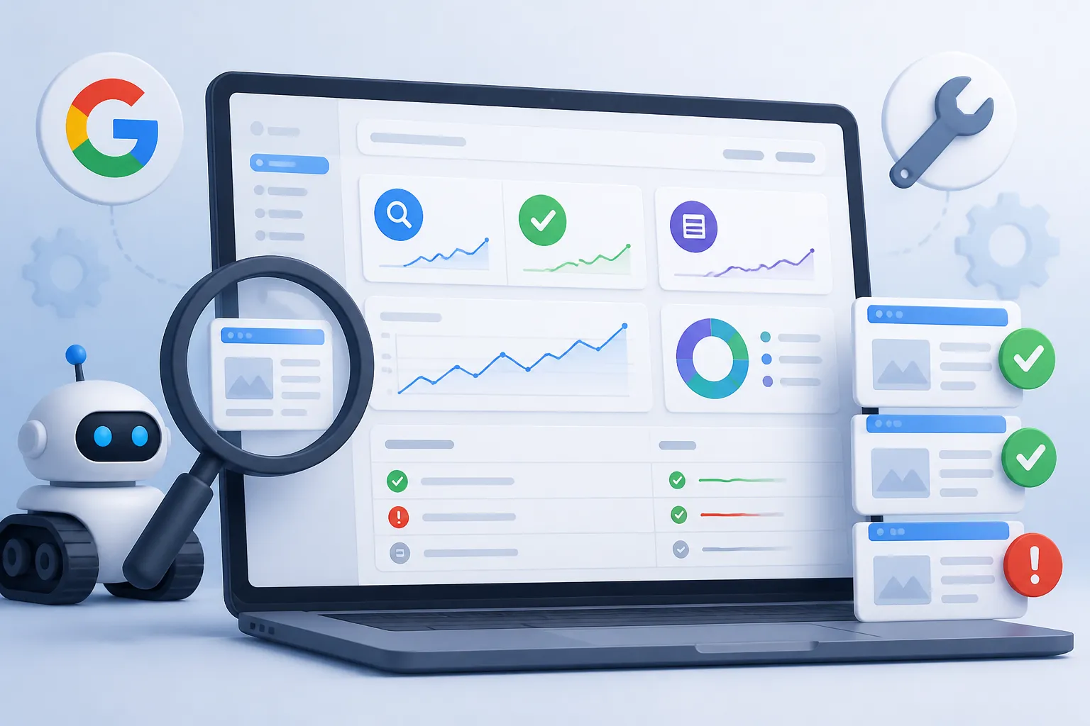 Analiza Google Search Console indexare pentru paginile unui website