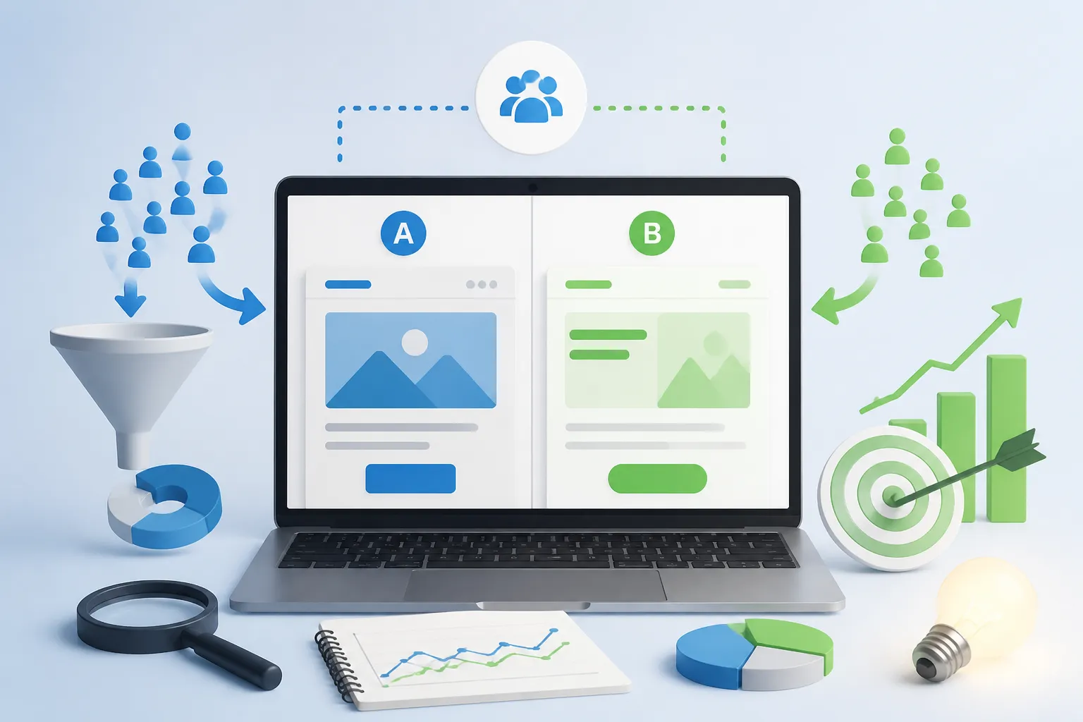 Testare A/B landing page pentru optimizarea ratei de conversie