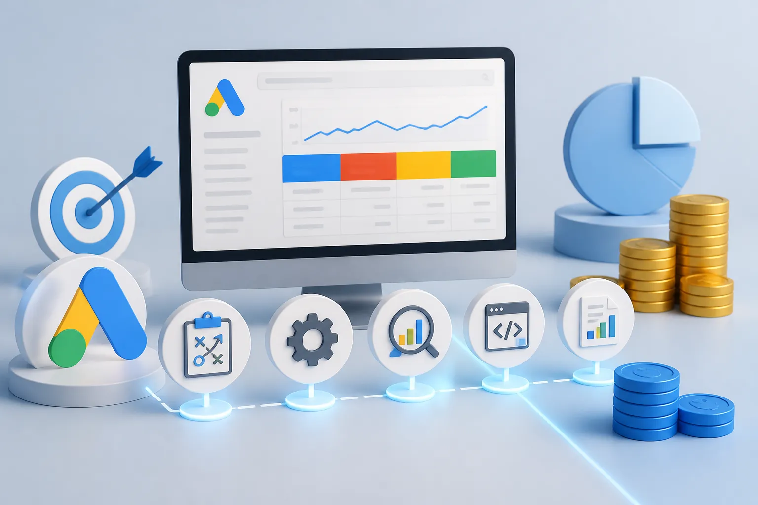 Analiza tarif management campanii Google Ads si buget media pentru business