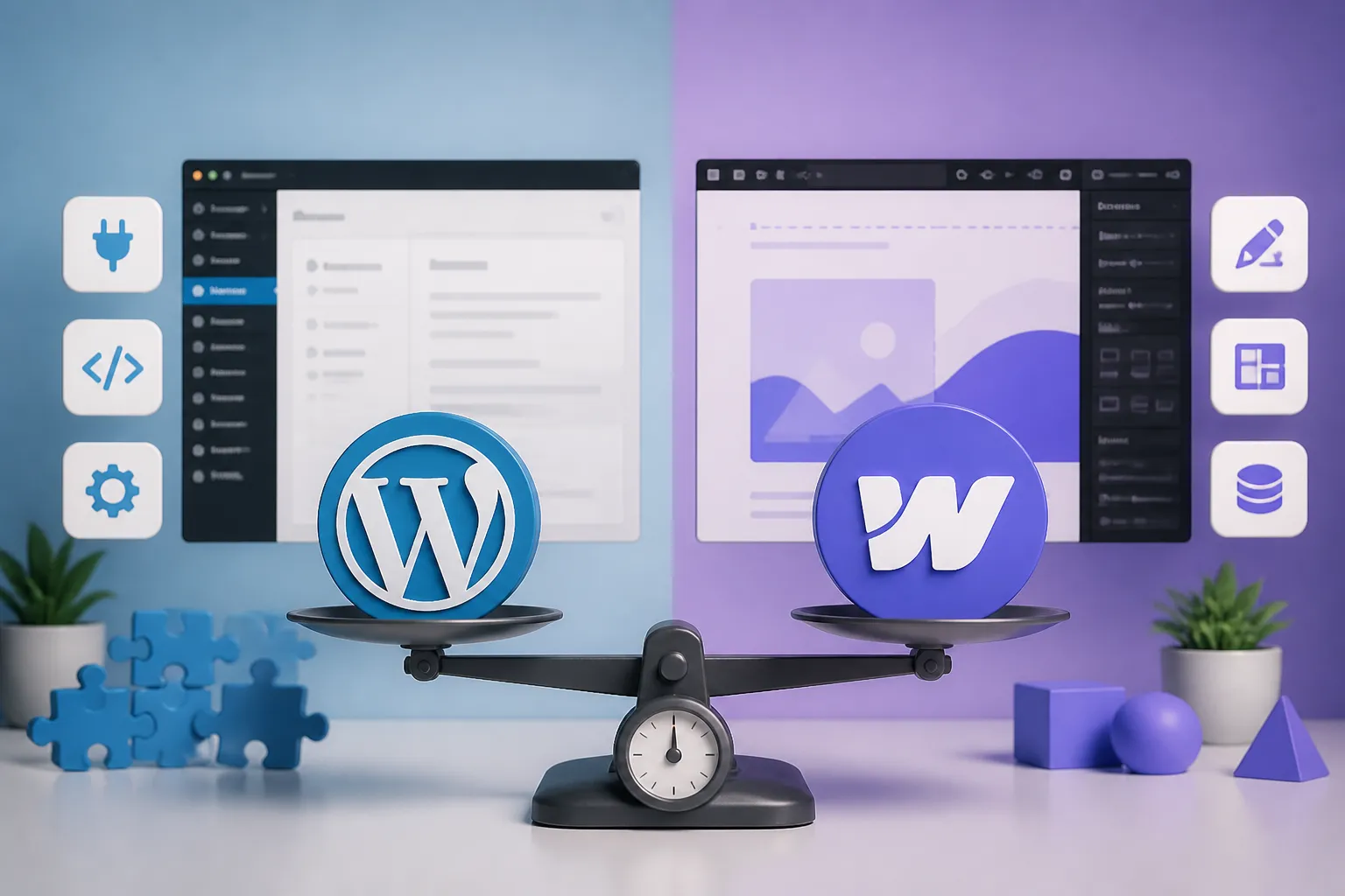 Comparatie WordPress vs Webflow pentru alegerea website-ului companiei