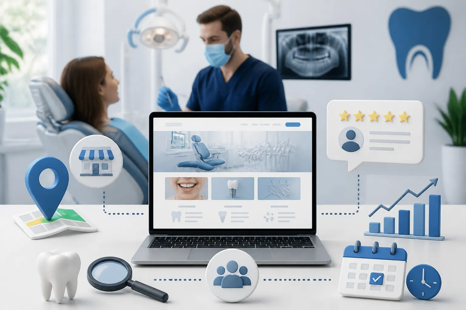 Promovare cabinet stomatologic prin website, SEO local si campanii digitale