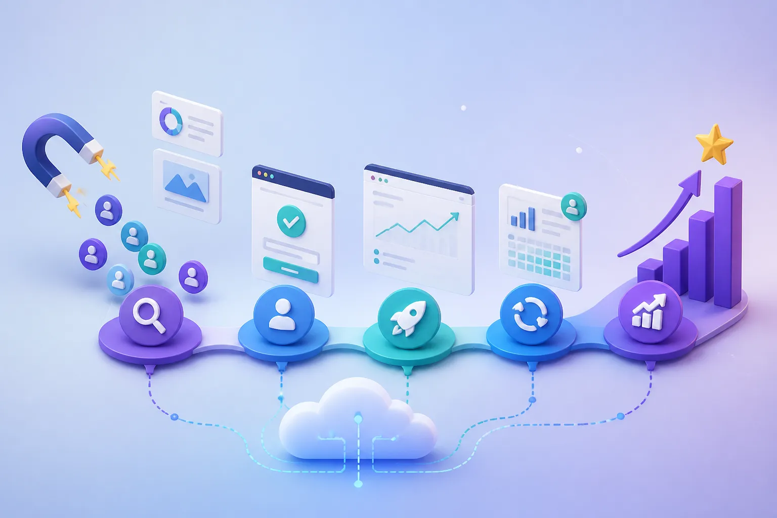 Marketing pentru SaaS care conecteaza achizitia, activarea si retentia clientilor