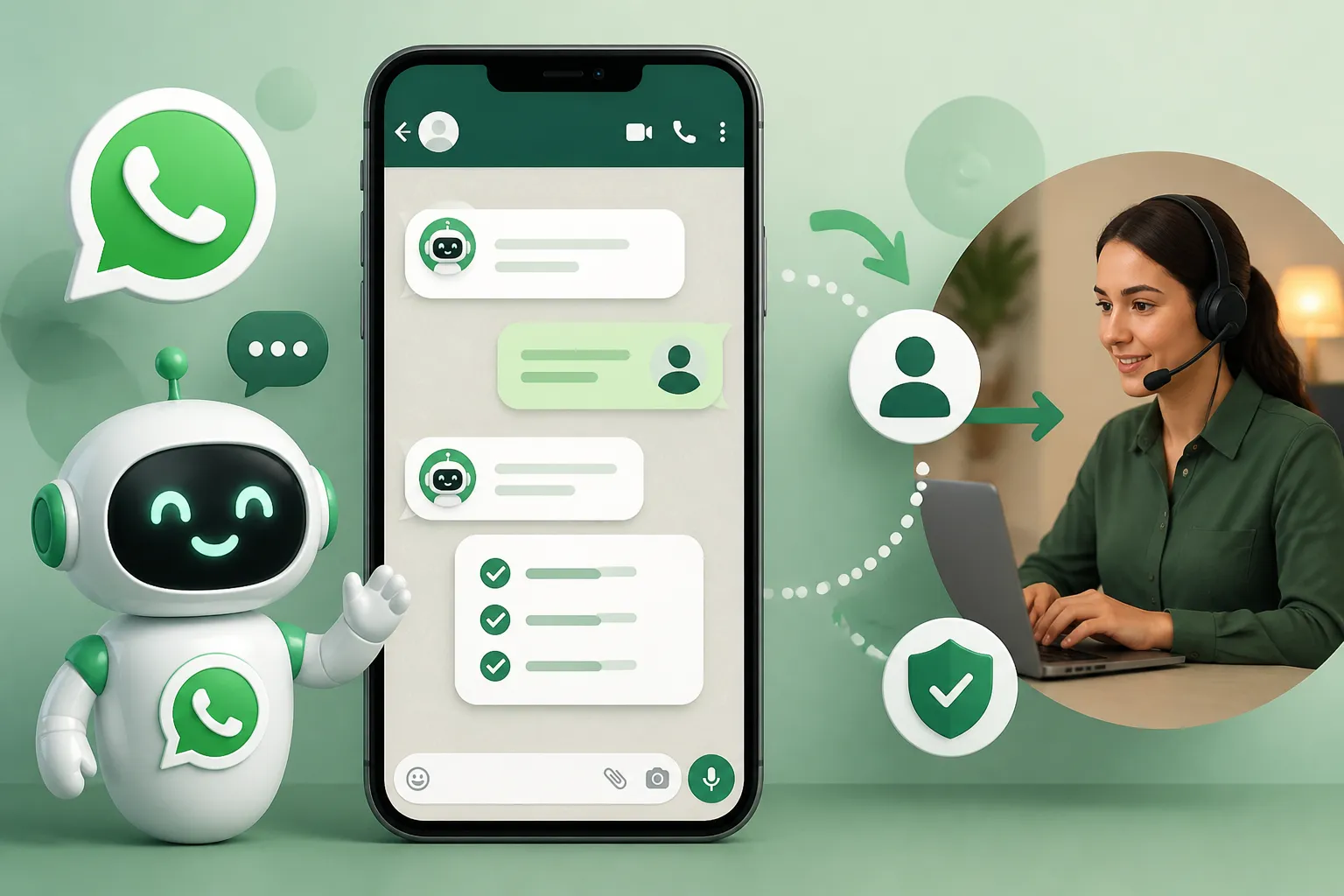 Chatbot AI pentru WhatsApp folosit pentru raspunsuri rapide si gestionarea conversatiilor cu clientii