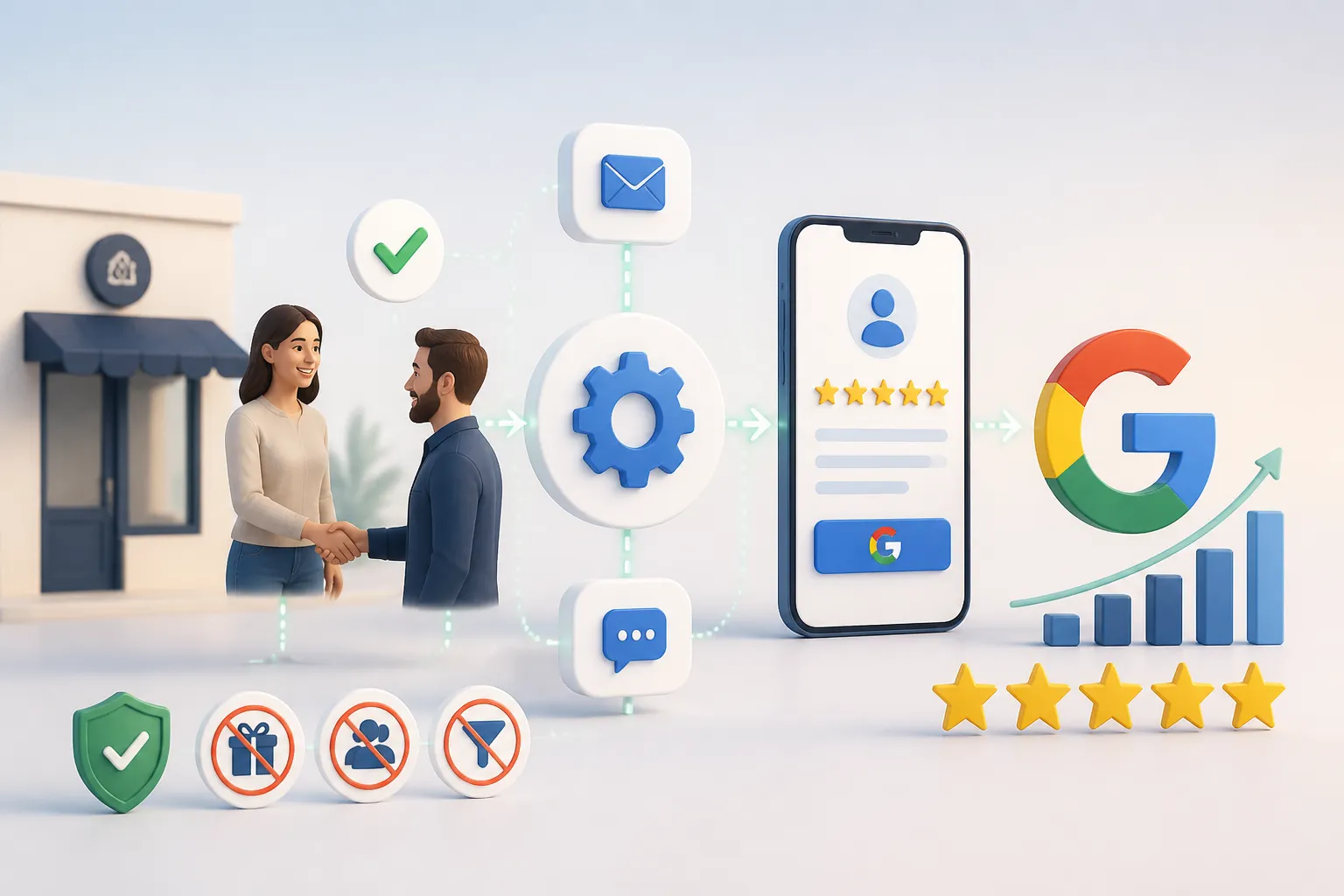 Automatizare recenzii Google prin mesaje de feedback trimise clientilor