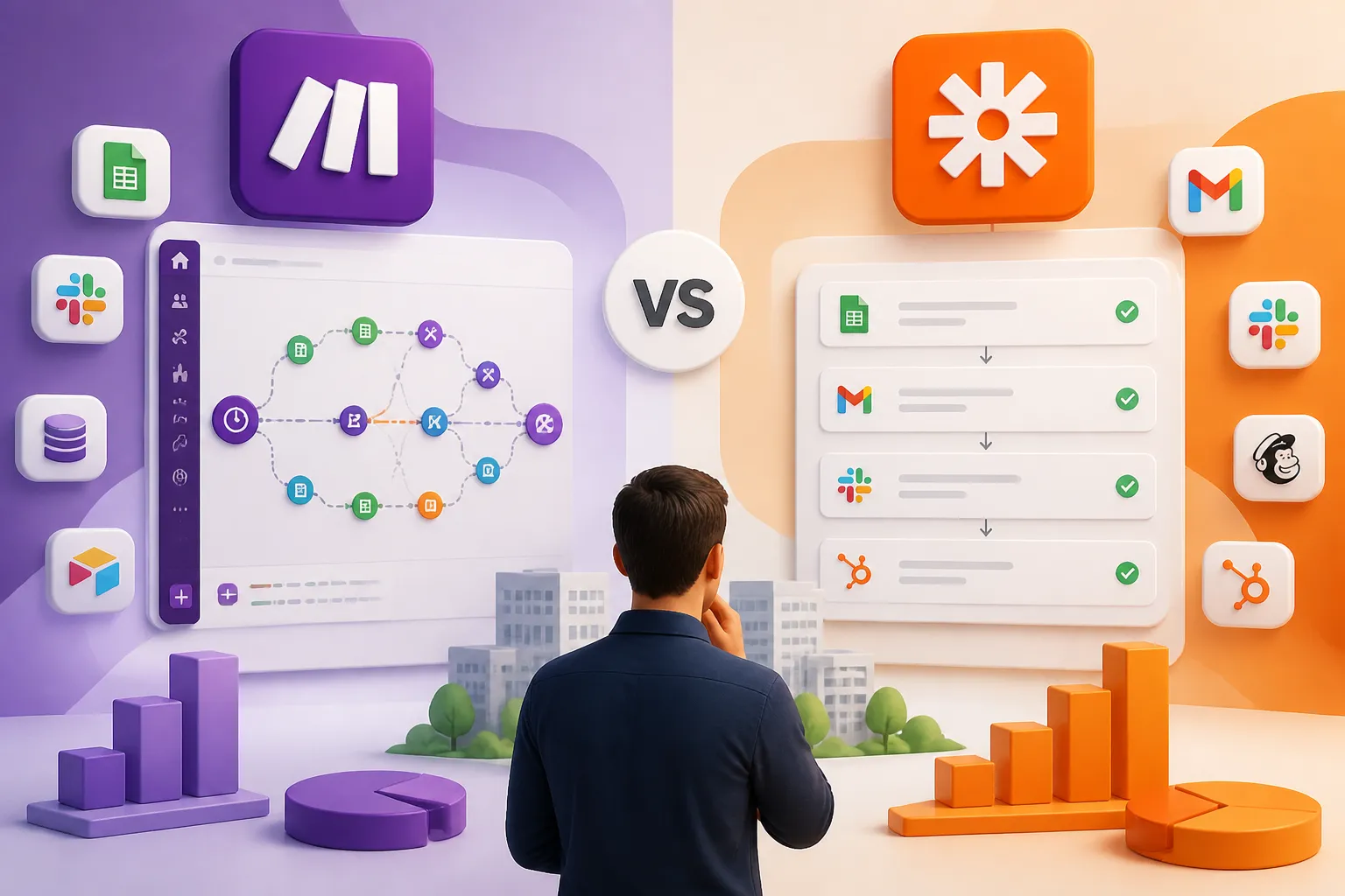 Make.com vs Zapier pentru automatizarile operationale ale unei companii